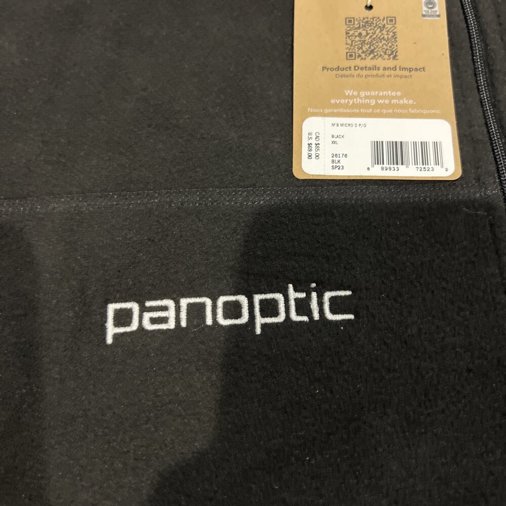 Patagonia Pullover Mens XXL Black Micro D Fleece 1/4 Zip NWT Company Logo - Picture 7 of 13